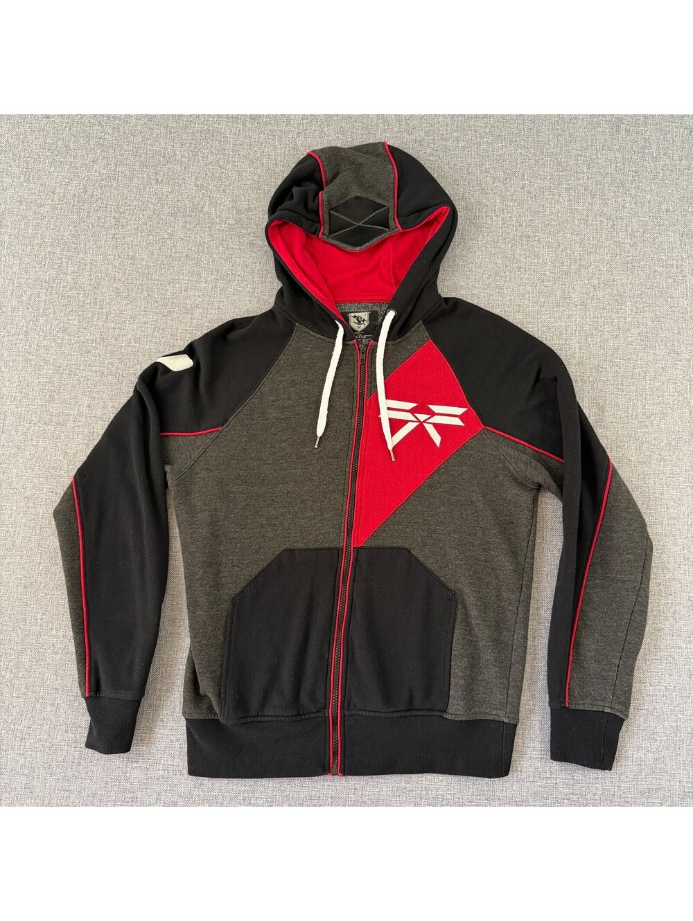 Bungie Destiny 2 Full Zip Titan Hoodie Small Cotton Poly Blend Black Gray Red
